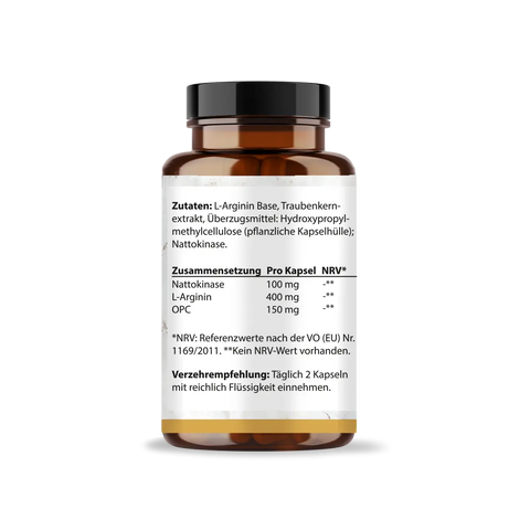 Nattokinase + L-Arginin + OPC Traubenkernextrakt Kapseln HM Heilarzneihaus Medica