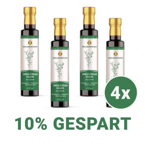 Omega 3 + Vitamin E: Leinsamenöl kaltgepresst & gefiltert HM Heilarzneihaus Medica