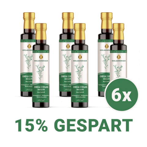 Omega 3 + Vitamin E: Leinsamenöl kaltgepresst & gefiltert HM Heilarzneihaus Medica