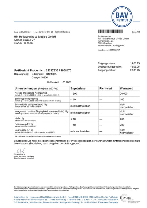 Vitamin B-Komplex hochdosiert Kapseln HM Heilarzneihaus Medica