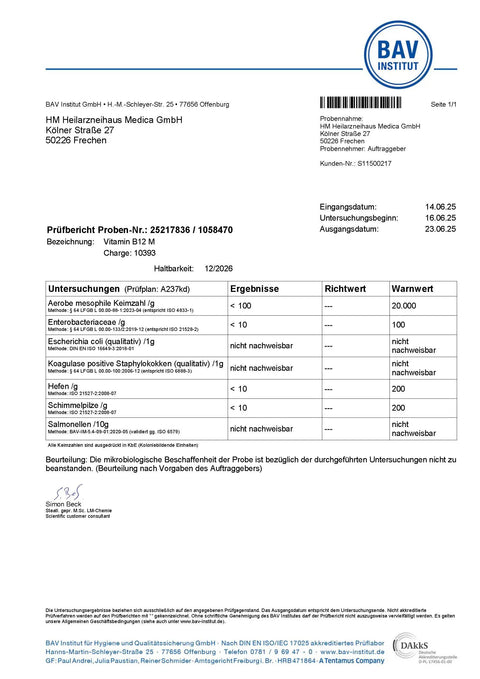 Vitamin B12 hochdosiert + Folsäure Kapseln HM Heilarzneihaus Medica