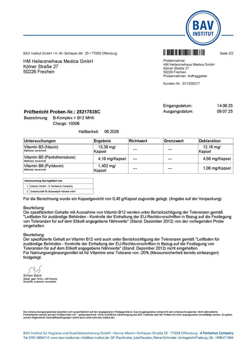 Vitamin B-Komplex hochdosiert Kapseln HM Heilarzneihaus Medica