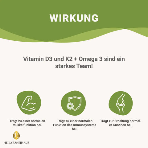 Vitamin D3 + K2 + Omega 3 Kapseln HM Heilarzneihaus Medica