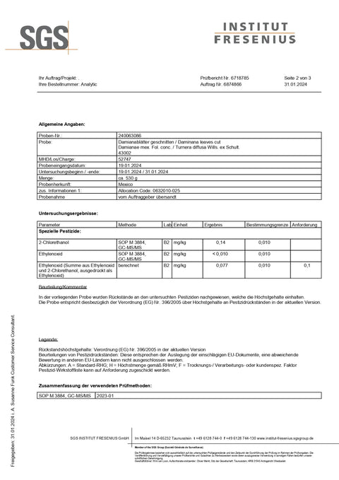 Damianablätter Pulver 250g Heilarzneihaus
