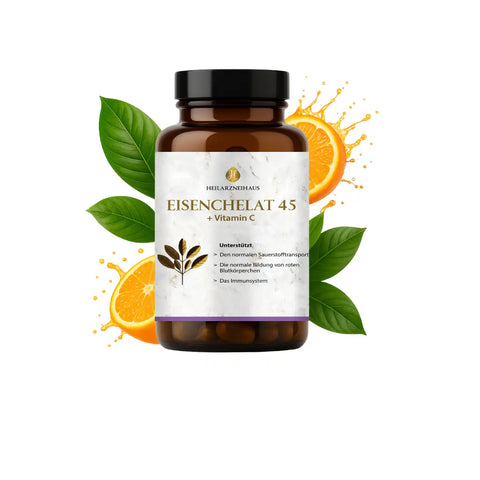 Eisen 45mg + Vitamin C hochdosiert Kapseln: Eisenbisglycinat HM Heilarzneihaus Medica
