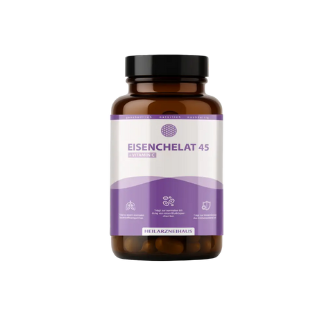 Eisen 45mg + Vitamin C hochdosiert Kapseln: Eisenbisglycinat HM Heilarzneihaus Medica