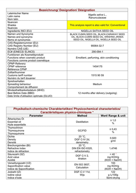 Schwarzkümmelöl kaltgepresst & rohkostqualität HM Heilarzneihaus Medica
