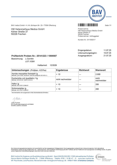 L-Carnitin Kapseln HM Heilarzneihaus Medica