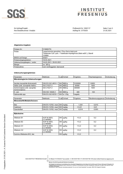 Lapachorinde Pulver 250g Heilarzneihaus