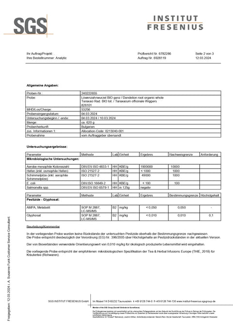 Löwenzahnwurzel Pulver 250g Heilarzneihaus