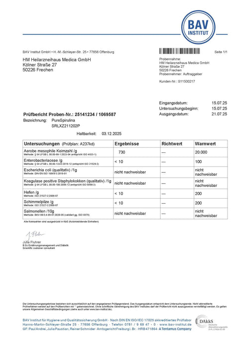 Spirulina Presslinge HM Heilarzneihaus Medica