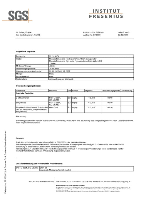 Uncaria tomentosa (Katzenkralle) Pulver 250g Heilarzneihaus