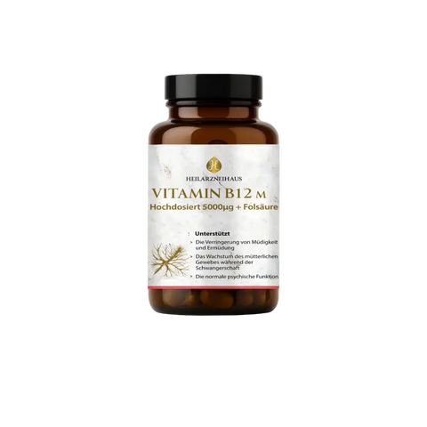 Mindesthaltbarkeit :September 2025 Vitamin B12 hochdosiert + Folsäure Kapseln HM Heilarzneihaus Medica