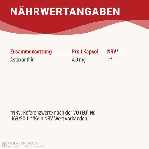 Astaxanthin AstaZine® Rotalge 4mg Kapseln HM Heilarzneihaus Medica