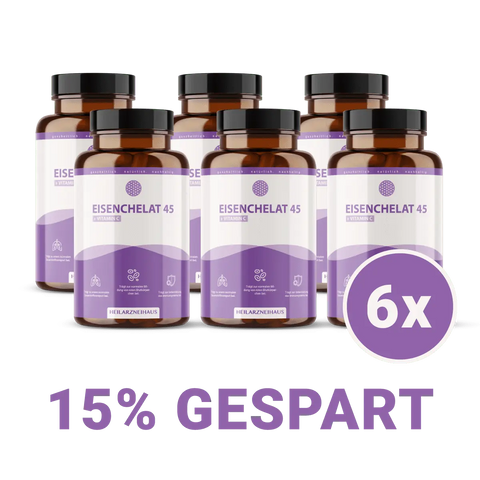 Eisen 45mg + Vitamin C hochdosiert Kapseln: Eisenbisglycinat HM Heilarzneihaus Medica