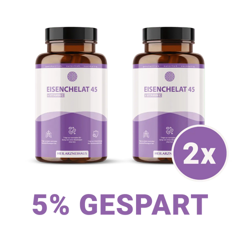Eisen 45mg + Vitamin C hochdosiert Kapseln: Eisenbisglycinat HM Heilarzneihaus Medica