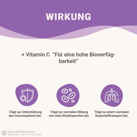 Eisen 45mg + Vitamin C hochdosiert Kapseln: Eisenbisglycinat HM Heilarzneihaus Medica