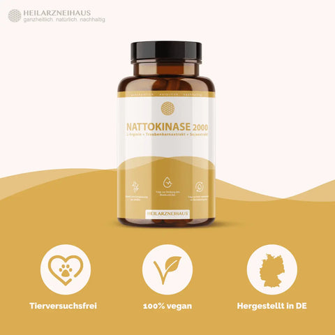 Nattokinase + L-Arginin + OPC Traubenkernextrakt Kapseln HM Heilarzneihaus Medica