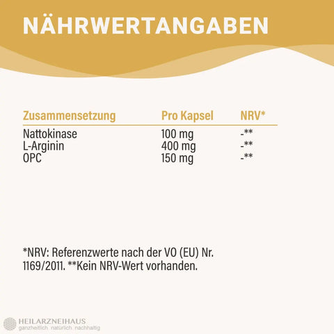 Nattokinase + L-Arginin + OPC Traubenkernextrakt Kapseln HM Heilarzneihaus Medica