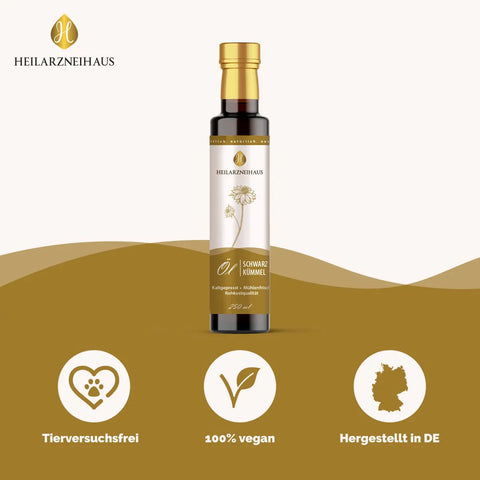 Schwarzkümmelöl kaltgepresst & rohkostqualität HM Heilarzneihaus Medica