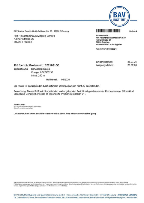 Schwarzkümmelöl kaltgepresst & rohkostqualität