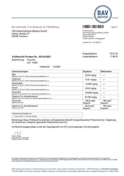 Curcumin + vitamin c kapseln: camu camu + kurkuma HM Heilarzneihaus Medica