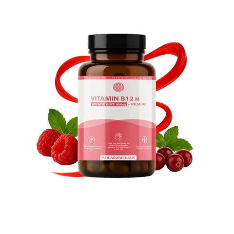 Mindesthaltbarkeit : September 2025 Vitamin B12 hochdosiert + Folsäure Kapseln HM Heilarzneihaus Medica
