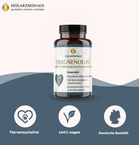 Pregnenolon + Maca + GABA Kapseln: für Mann & Frau