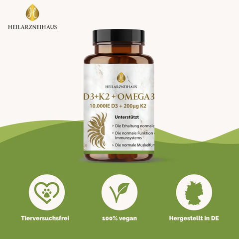 Vitamin D3 + K2 + Omega 3 Kapseln HM Heilarzneihaus Medica