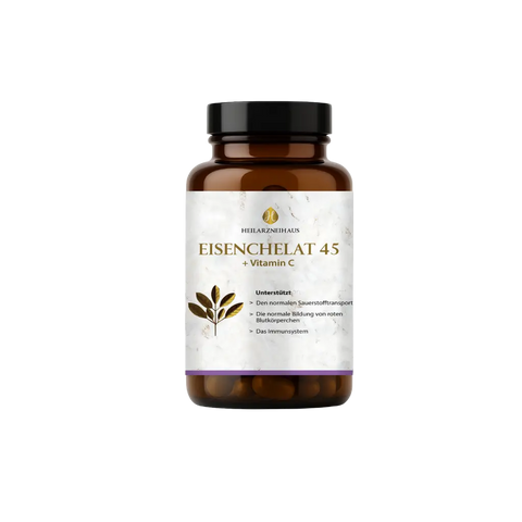 Eisen 45mg + Vitamin C hochdosiert Kapseln: Eisenbisglycinat HM Heilarzneihaus Medica