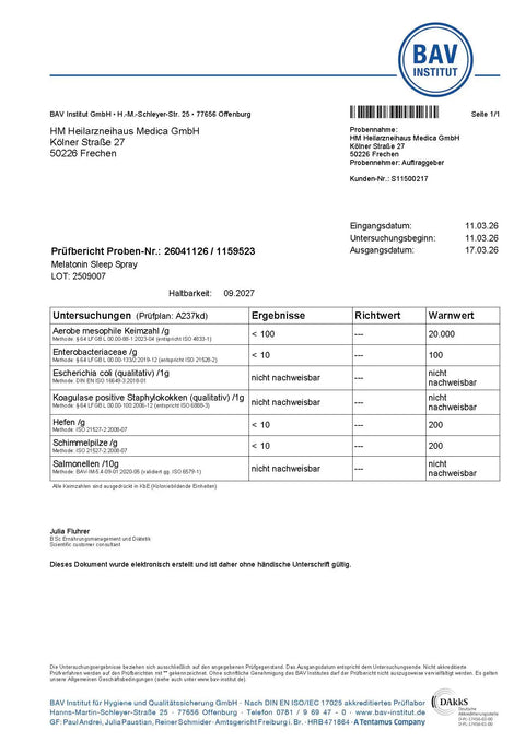 Melatonin sleep spray