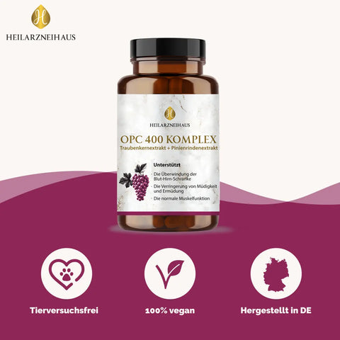 OPC Traubenkernextrakt + Vitamin C Kapseln: Pinienrindenextrakt HM Heilarzneihaus Medica