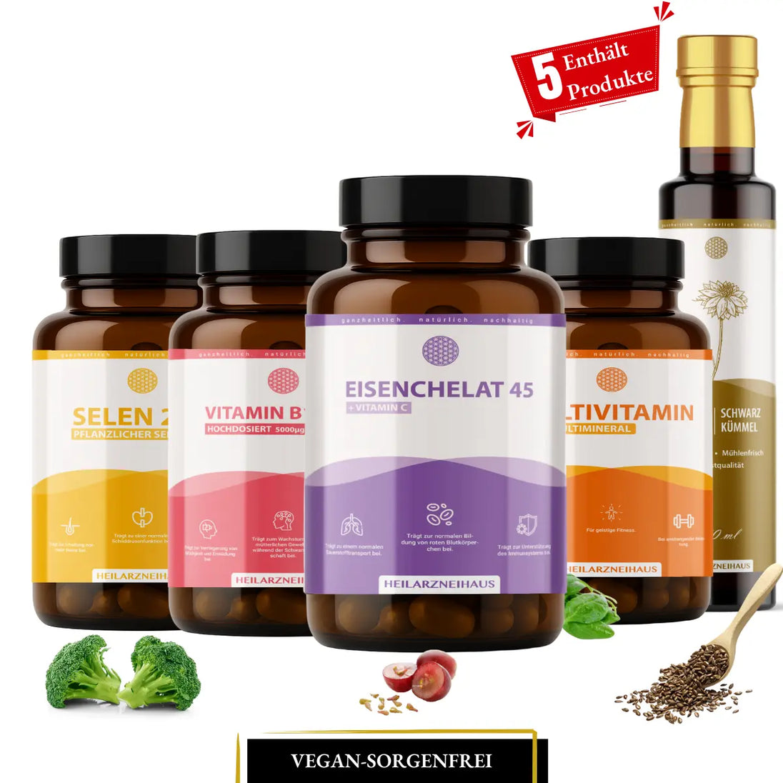 Vegan-Sorgenfrei Paket HM Heilarzneihaus Medica