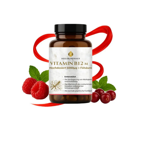 Mindesthaltbarkeit :September 2025 Vitamin B12 hochdosiert + Folsäure Kapseln HM Heilarzneihaus Medica